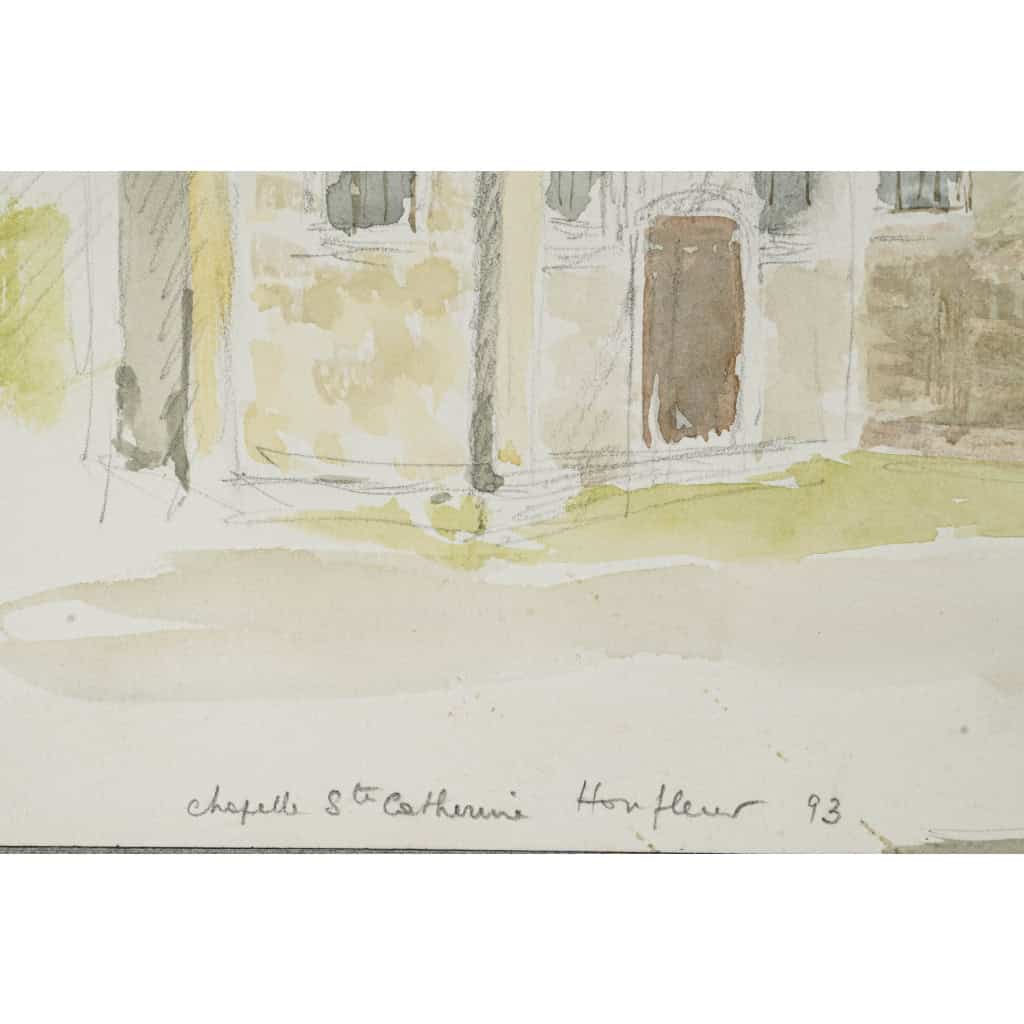 Aquarelle sur papier de Evelyne Luez, XXème siècle. | Biron Aquarelle sur papier de Evelyne Luez, XXème siècle.