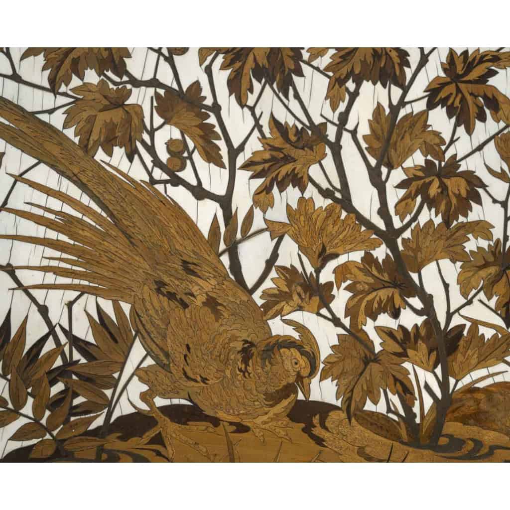 Alphonse Giroux Et Duvinage, Grande Coupe Japonisante Aux hérons En Marqueterie Et Cloisonné | Biron Alphonse Giroux Et Duvinage, Grande Coupe Japonisante Aux hérons En Marqueterie Et Cloisonné