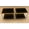 1970′ Paire de Bouts de Canapé En Bronze Doré Decor Végétal Maison Jansen Plateaux Verres Noircis | Biron |||||||||||||||||