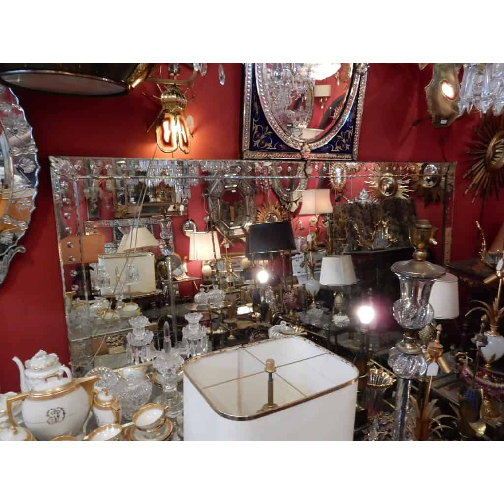 1900′ Miroir Vénitien à Bulles 250 X 174 cm Cabochons Feuilles | Biron ||||||||