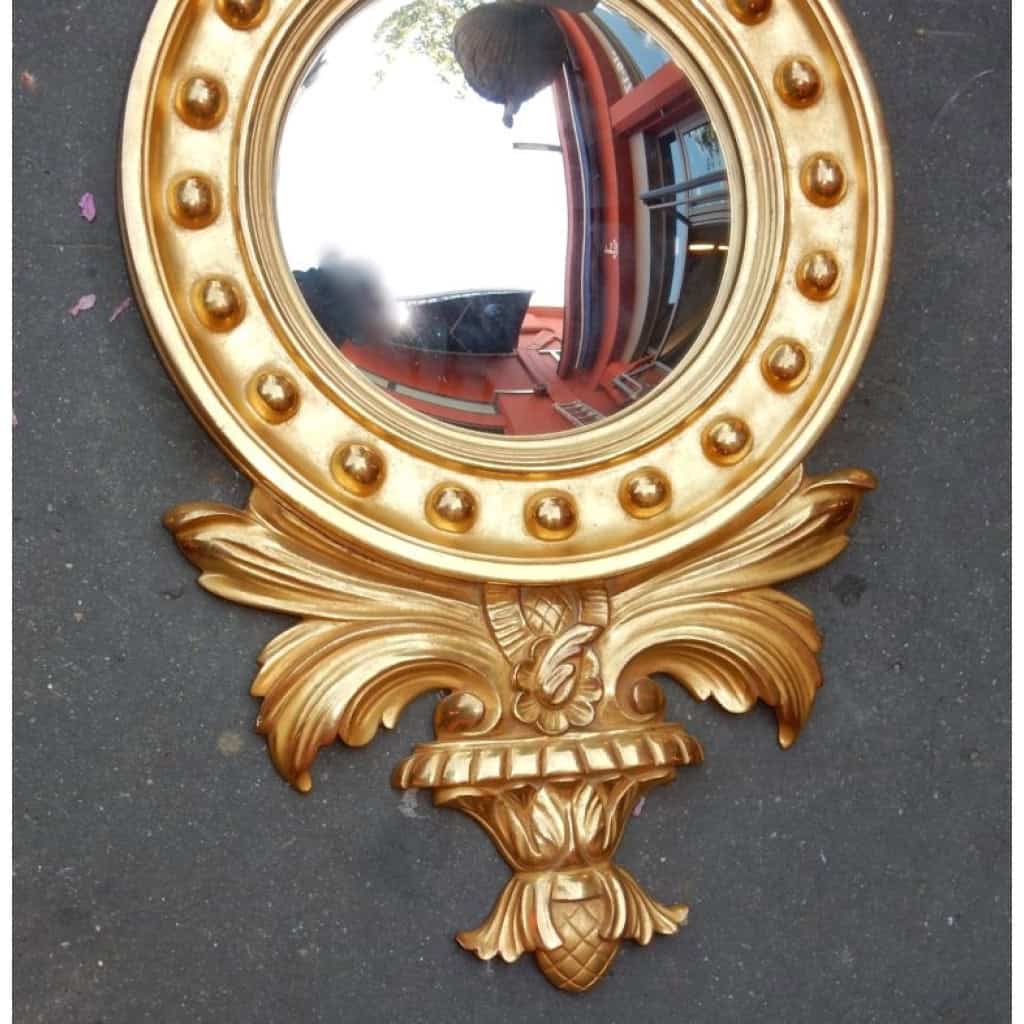 1880/1900′ Miroir Convexe à l’Aigle, Bois Doré | Biron 1880/1900′ Miroir Convexe à l’Aigle, Bois Doré