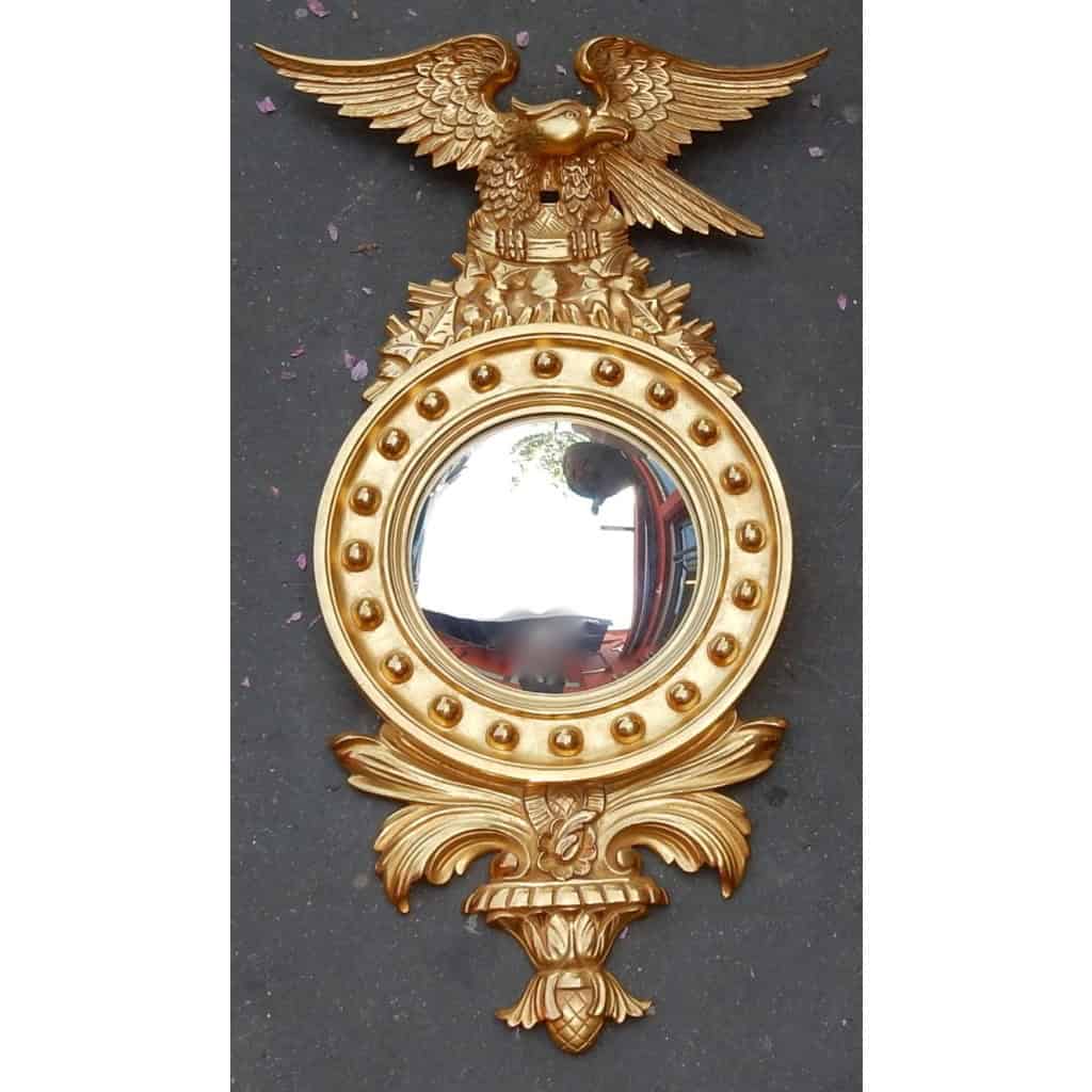1880/1900′ Miroir Convexe à l’Aigle, Bois Doré | Biron 1880/1900′ Miroir Convexe à l’Aigle, Bois Doré