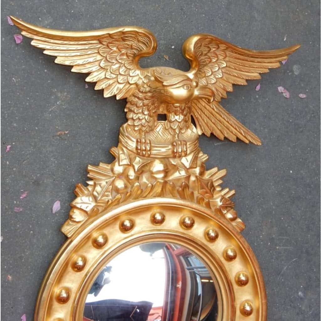 1880/1900′ Miroir Convexe à l’Aigle, Bois Doré | Biron 1880/1900′ Miroir Convexe à l’Aigle, Bois Doré