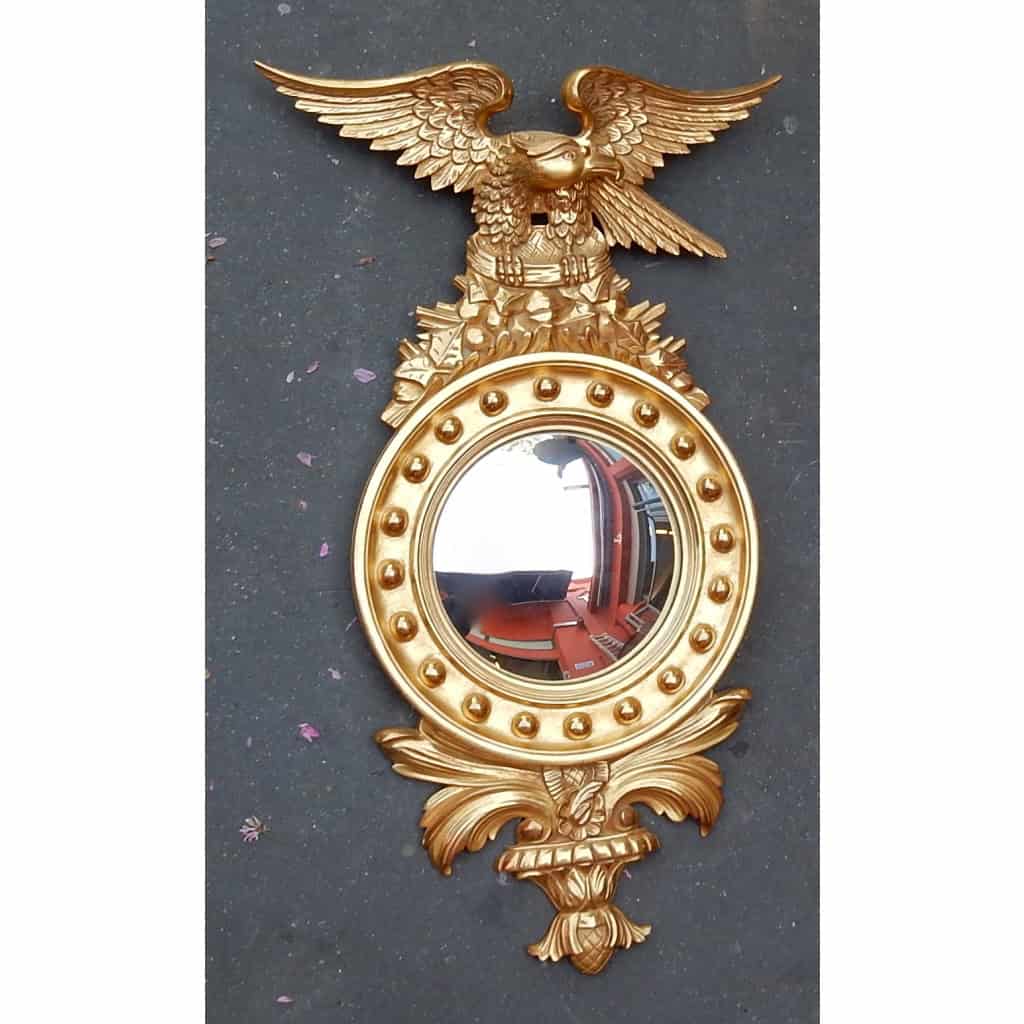1880/1900′ Miroir Convexe à l’Aigle, Bois Doré | Biron 1880/1900′ Miroir Convexe à l’Aigle, Bois Doré