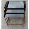 1950/70′ Série de 3 Tables Gigognes Modèle Bambou avec Pieds Griffes Maison Baguès
