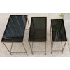 1950/70′ Série de 3 Tables Gigognes Modèle Bambou avec Pieds Griffes Maison Baguès