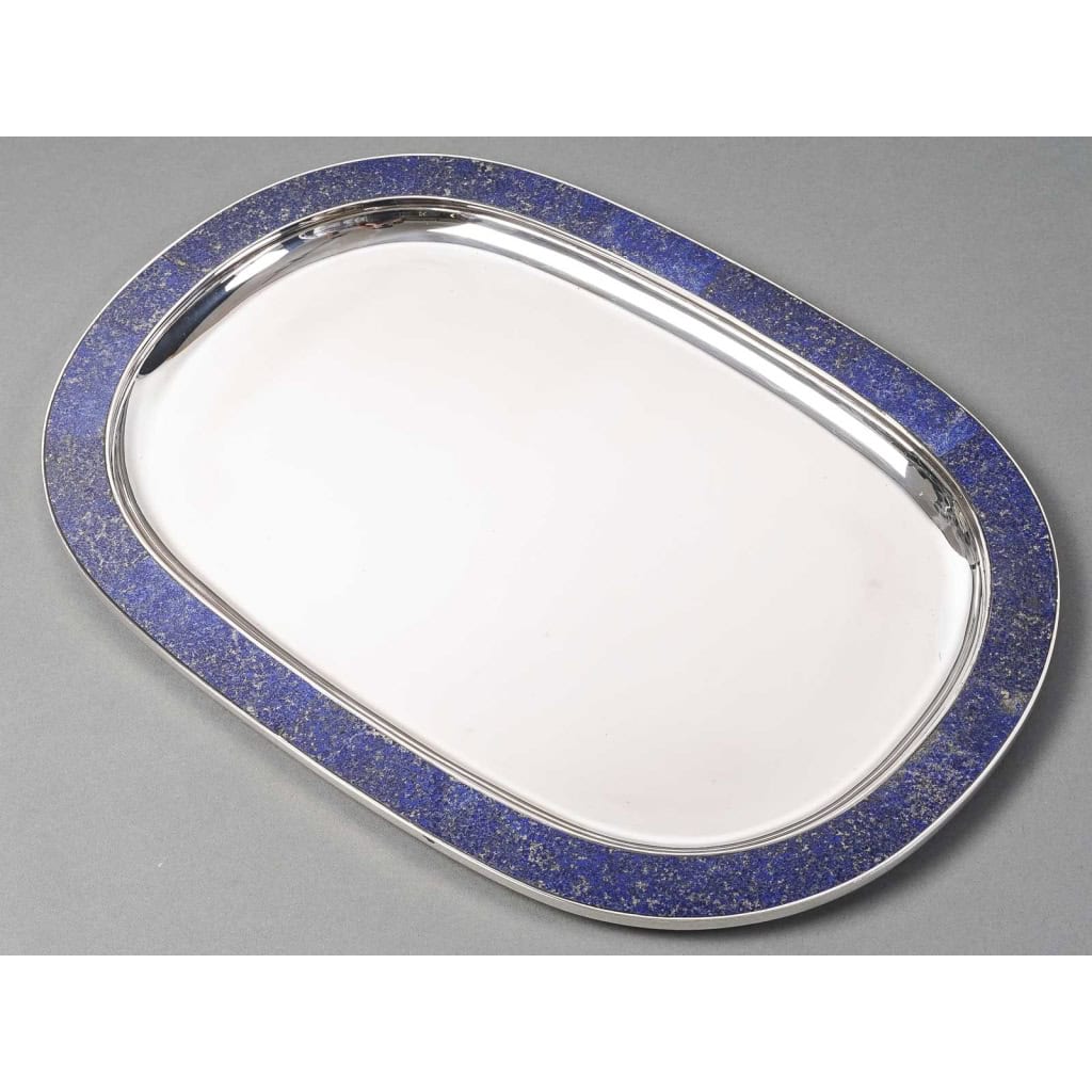 Christian Dior 20e – Service à thé sur son plateau en argent massif et lapis lazuli | Biron Christian Dior 20e - Service à thé sur son plateau en argent massif et lapis lazuli