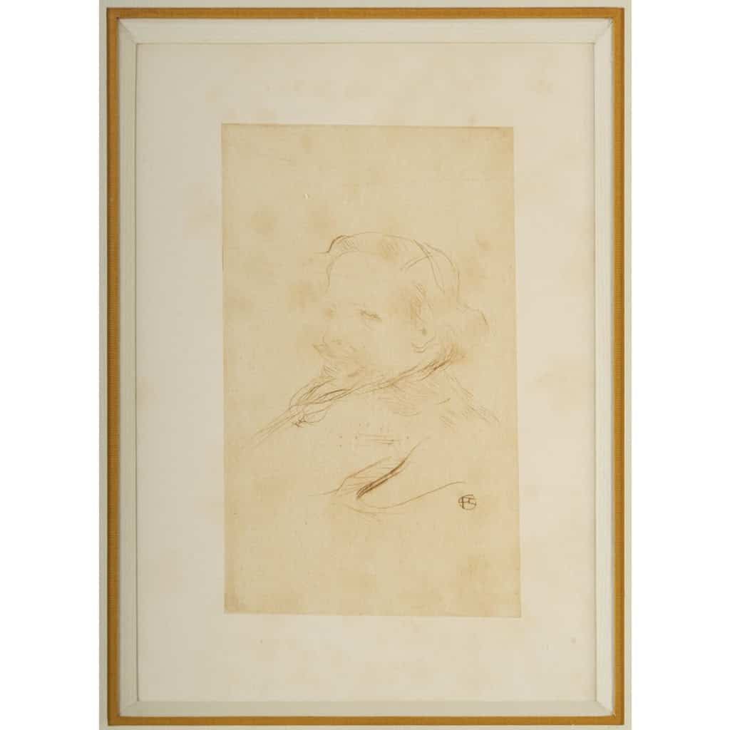Henri De TOULOUSE-LAUTREC (1864-1901). Trois portraits réalisés à la pointe sèche. | Biron Henri De TOULOUSE-LAUTREC (1864-1901). Trois portraits réalisés à la pointe sèche.