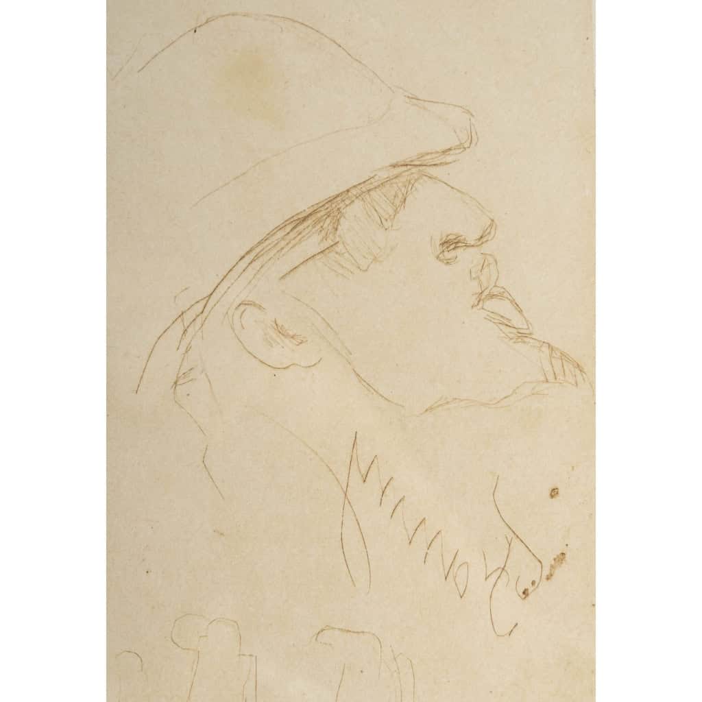 Henri De TOULOUSE-LAUTREC (1864-1901). Trois portraits réalisés à la pointe sèche. | Biron Henri De TOULOUSE-LAUTREC (1864-1901). Trois portraits réalisés à la pointe sèche.