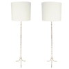 1960 Paire de lampadaires en bronze doré Maison Baguès |||||