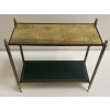 1950/70′ Bout De Canapé Rectangulaire Maison Bagués Laiton et Bronze Plateaux Feuilles d or Fixées Sous Verre et Avec Flammes Olympiques | Biron |||||||