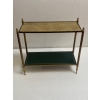 1950/70′ Bout De Canapé Rectangulaire Maison Bagués Laiton et Bronze Plateaux Feuilles d or Fixées Sous Verre et Avec Flammes Olympiques | Biron 1950/70′ Bout De Canapé Rectangulaire Maison Bagués Laiton et Bronze Plateaux Feuilles d or Fixées Sous Verre et Avec Flammes Olympiques