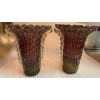 1970′ Paire de Vases Ou Similaires Cristal Murano Violine et Or Signés Toso
