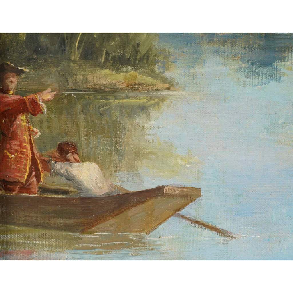 Henry Coëylas (1844-1923) Galanterie champêtre huile sur toile vers 1880-1890 | Biron Henry Coëylas (1844-1923) Galanterie champêtre huile sur toile vers 1880-1890