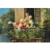 Henry Coëylas (1844-1923) Galanterie champêtre huile sur toile vers 1880-1890 | Biron Henry Coëylas (1844-1923) Galanterie champêtre huile sur toile vers 1880-1890