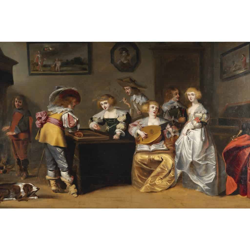Christoffel Van Der LAMEN 1606-1651 Plaisir Musical Et Joueurs De Tric-trac | Biron |||||||||||