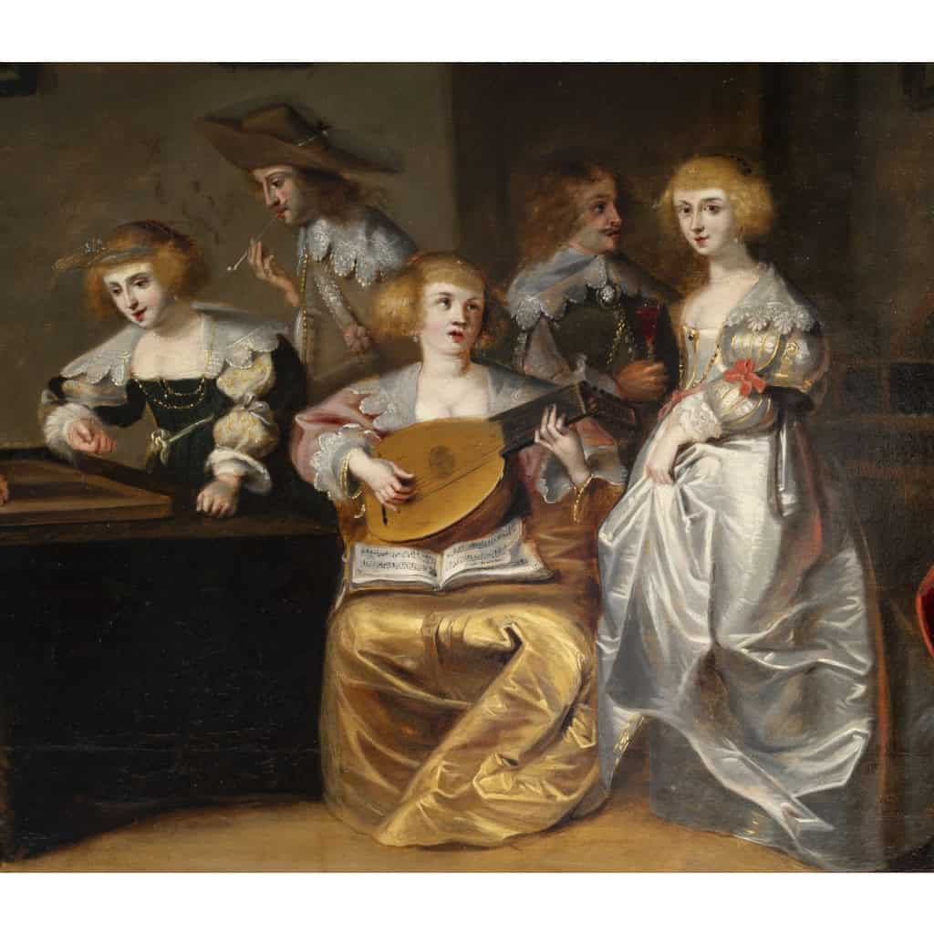 Christoffel Van Der LAMEN 1606-1651 Plaisir Musical Et Joueurs De Tric-trac | Biron Christoffel Van Der LAMEN 1606-1651 Plaisir Musical Et Joueurs De Tric-trac