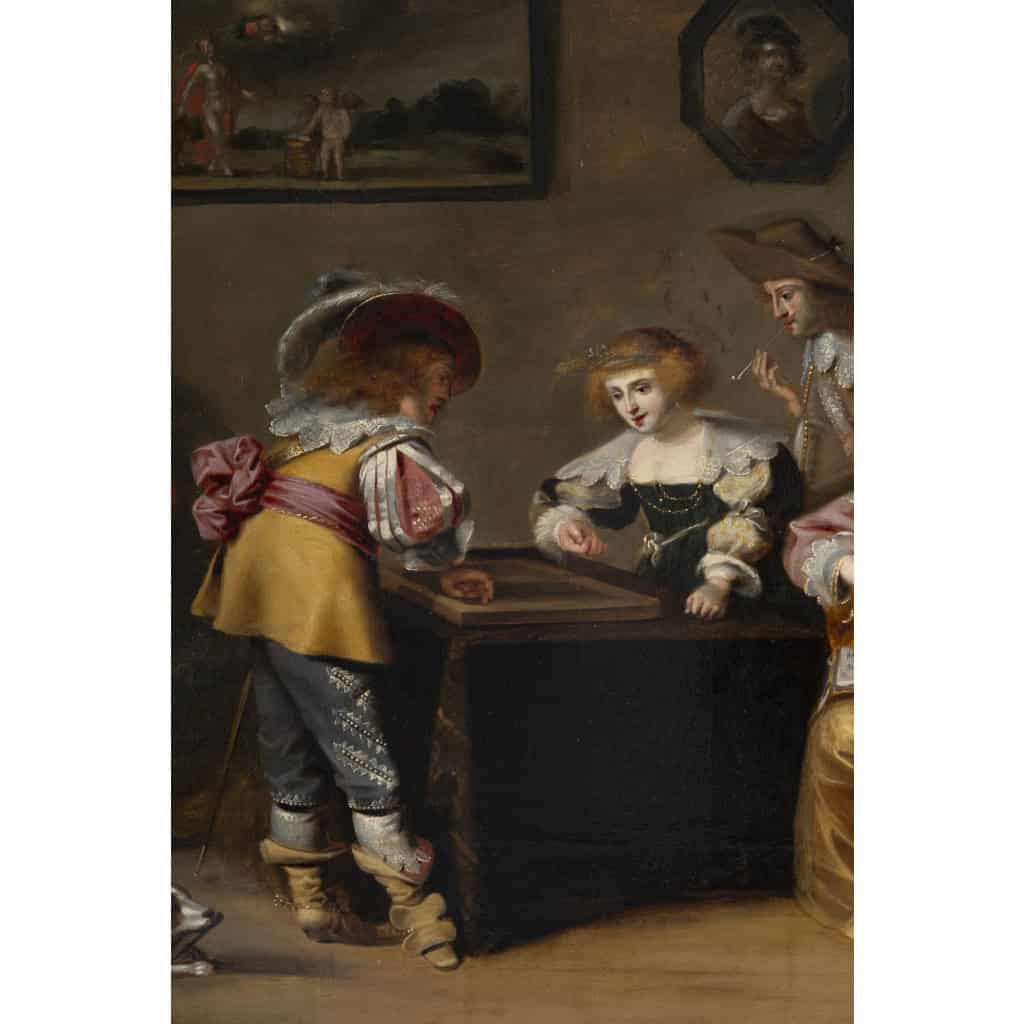Christoffel Van Der LAMEN 1606-1651 Plaisir Musical Et Joueurs De Tric-trac | Biron Christoffel Van Der LAMEN 1606-1651 Plaisir Musical Et Joueurs De Tric-trac
