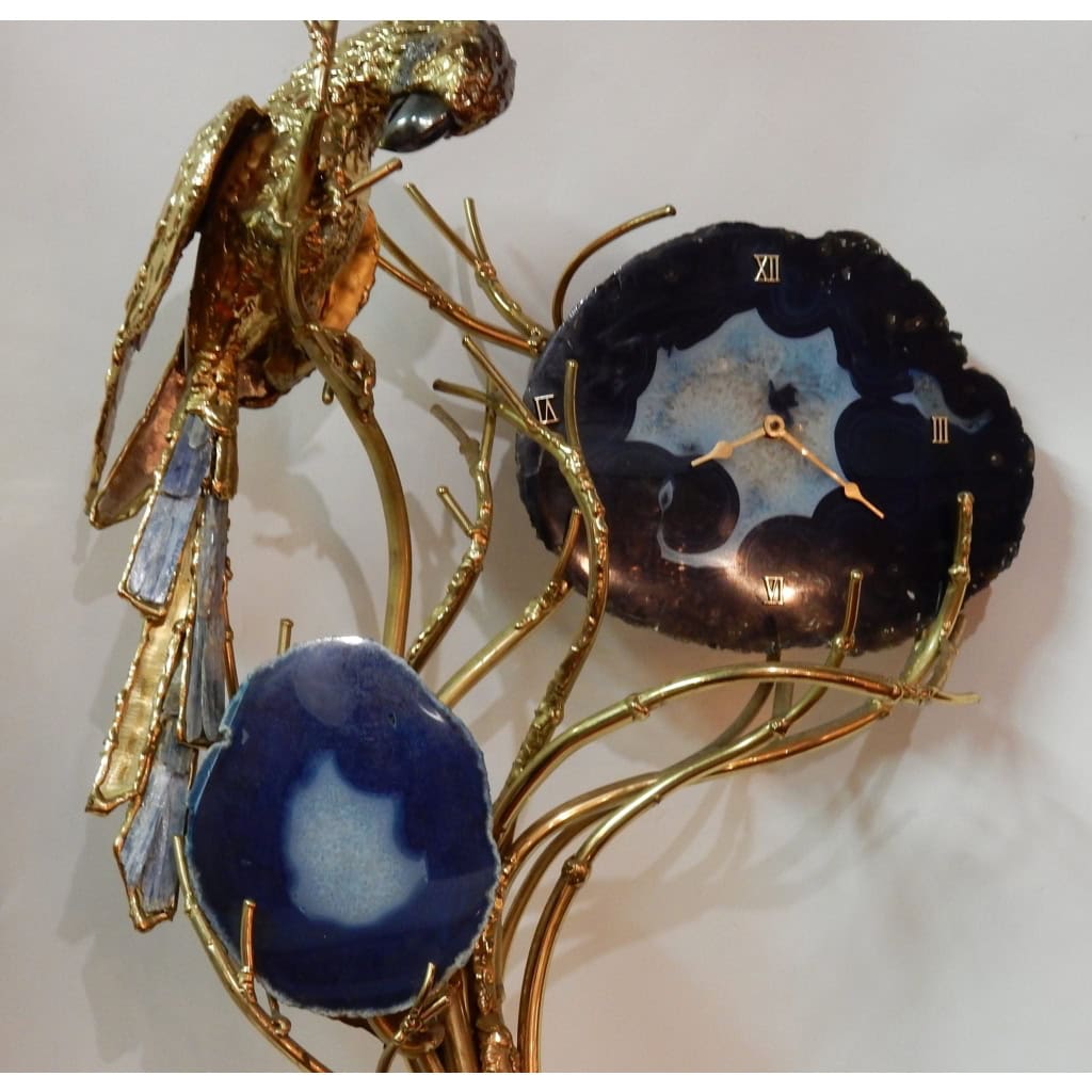 1970′ Horloge Éclairante au Perroquet Par FAURE, FERNANDEZ ou DUVAL BRASSEUR Pour HONORE PARIS | Biron 1970′ Horloge Éclairante au Perroquet Par FAURE, FERNANDEZ ou DUVAL BRASSEUR Pour HONORE PARIS