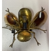 1970’ Applique Abeille en Bronze ou Laiton, Duval Brasseur Ou Isabelle Faure, 1 Ampoule, Ailes d’Agate | Biron 1970’ Applique Abeille en Bronze ou Laiton, Duval Brasseur Ou Isabelle Faure, 1 Ampoule, Ailes d’Agate