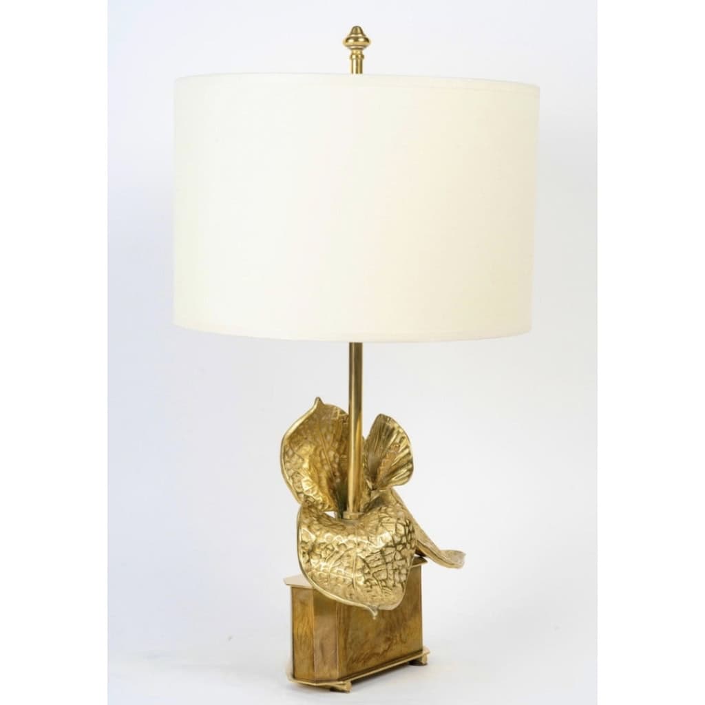 1960 Lampe en bronze et laiton Maison Charles | Biron 1960 Lampe en bronze et laiton Maison Charles