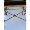1970′ Série De 3 Tables Gigognes Maison Baguès En Bronze Doré, 3 Plateaux Verre Oxydé Vieilli 17