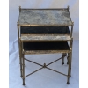 1970′ Série De 3 Tables Gigognes Maison Baguès En Bronze Doré, 3 Plateaux Verre Oxydé Vieilli 19