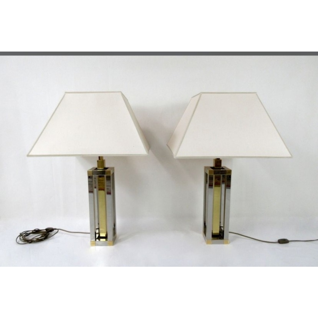 Paire de lampes des années 70 dans le goût de Willy RIZZO | Biron ||||