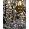 Lustre en bronze doré et cristaux