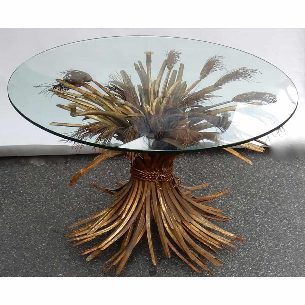1970′ Guéridon Ou Table Basse Gerbe De Blé Style YSL Métal Doré | Biron 1970′ Guéridon Ou Table Basse Gerbe De Blé Style YSL Métal Doré