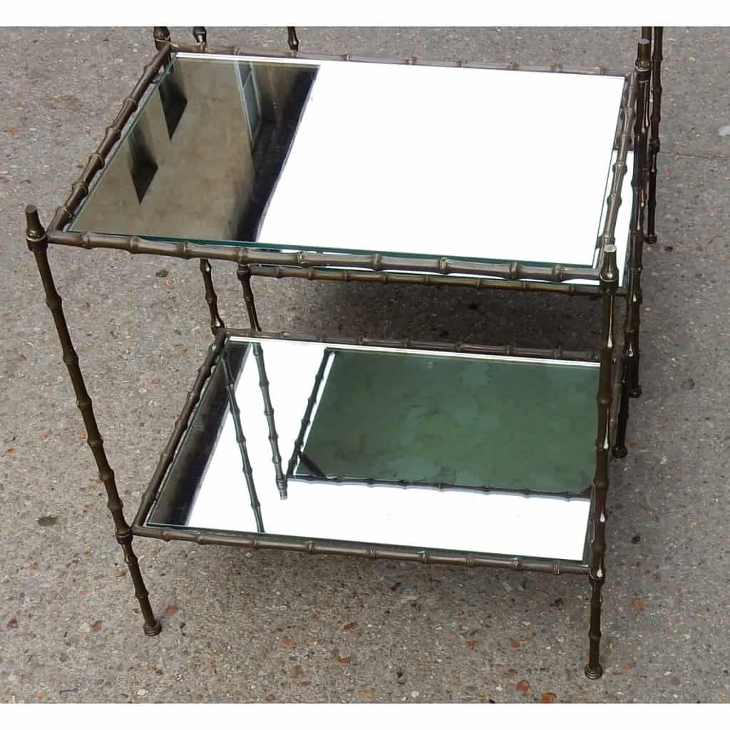 1950/70′ Paire de Bouts de Canapé en Bronze Maison Baguès Décor Bambou | Biron |||||||||
