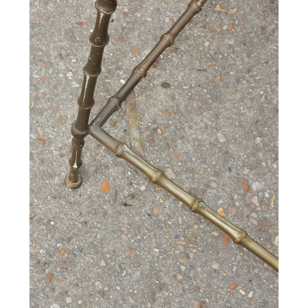 1950/70′ Paire de Bouts de Canapé en Bronze Maison Baguès Décor Bambou | Biron 1950/70′ Paire de Bouts de Canapé en Bronze Maison Baguès Décor Bambou
