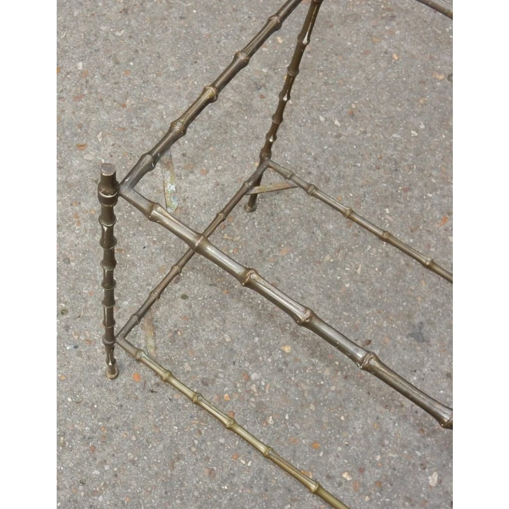 1950/70′ Paire de Bouts de Canapé en Bronze Maison Baguès Décor Bambou | Biron 1950/70′ Paire de Bouts de Canapé en Bronze Maison Baguès Décor Bambou