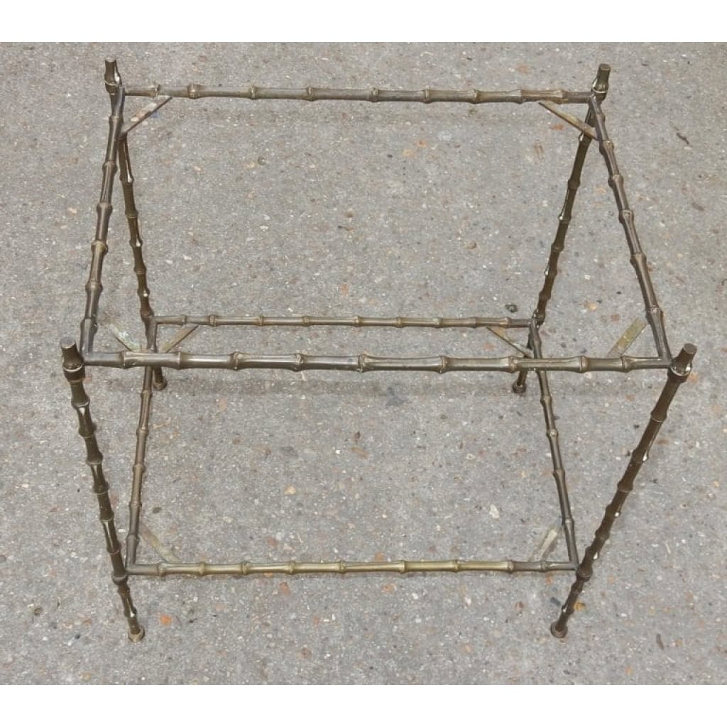 1950/70′ Paire de Bouts de Canapé en Bronze Maison Baguès Décor Bambou | Biron 1950/70′ Paire de Bouts de Canapé en Bronze Maison Baguès Décor Bambou