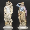 Couple en biscuit polychromes » Limoges 1860″ probablement par Thabard | Biron Couple en biscuit polychromes " Limoges 1860" probablement par Thabard