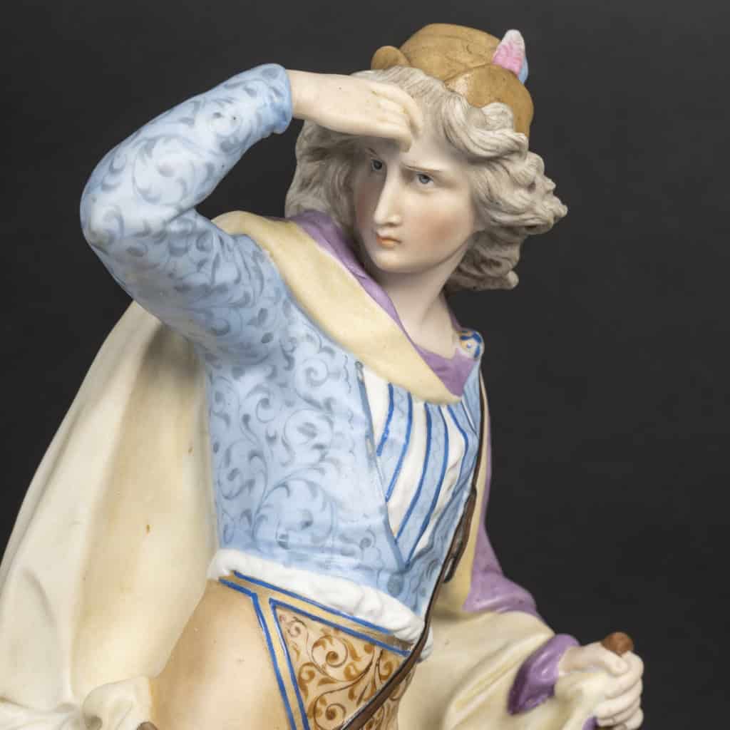 Couple en biscuit polychromes » Limoges 1860″ probablement par Thabard | Biron Couple en biscuit polychromes " Limoges 1860" probablement par Thabard