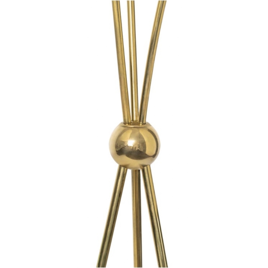 1960 Lampadaire tripode en laiton doré, modèle « lampion » Maison Lunel | Biron 1960 Lampadaire tripode en laiton doré, modèle "lampion" Maison Lunel