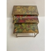 1950′ Série De 3 Tables Gigognes Avec Peintures Guerriers Mongols Maison Baguès En Bronze Doré, 3 Plateaux | Biron 1950′ Série De 3 Tables Gigognes Avec Peintures Guerriers Mongols Maison Baguès En Bronze Doré, 3 Plateaux