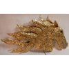 1990′ Applique Éclairante Tête De Cheval en Bronze Doré et Gypse Style Duval Brasseur | Biron 1990' Applique Éclairante Tête De Cheval en Bronze Doré et Gypse Style Duval Brasseur