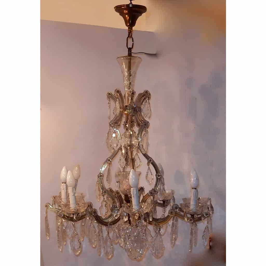 1920/40′ Lustre Cage Marie Thérèse en Cristal de Bohême | Biron |||||||||