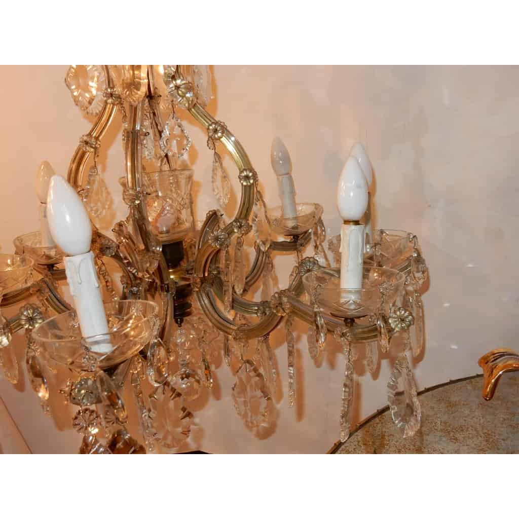 1920/40′ Lustre Cage Marie Thérèse en Cristal de Bohême | Biron 1920/40′ Lustre Cage Marie Thérèse en Cristal de Bohême
