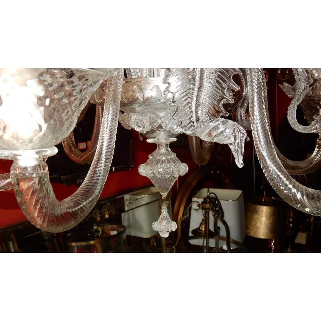 1900/20 Lustre Cristal Murano 6 Bras | Biron 1900/20 Lustre Cristal Murano 6 Bras