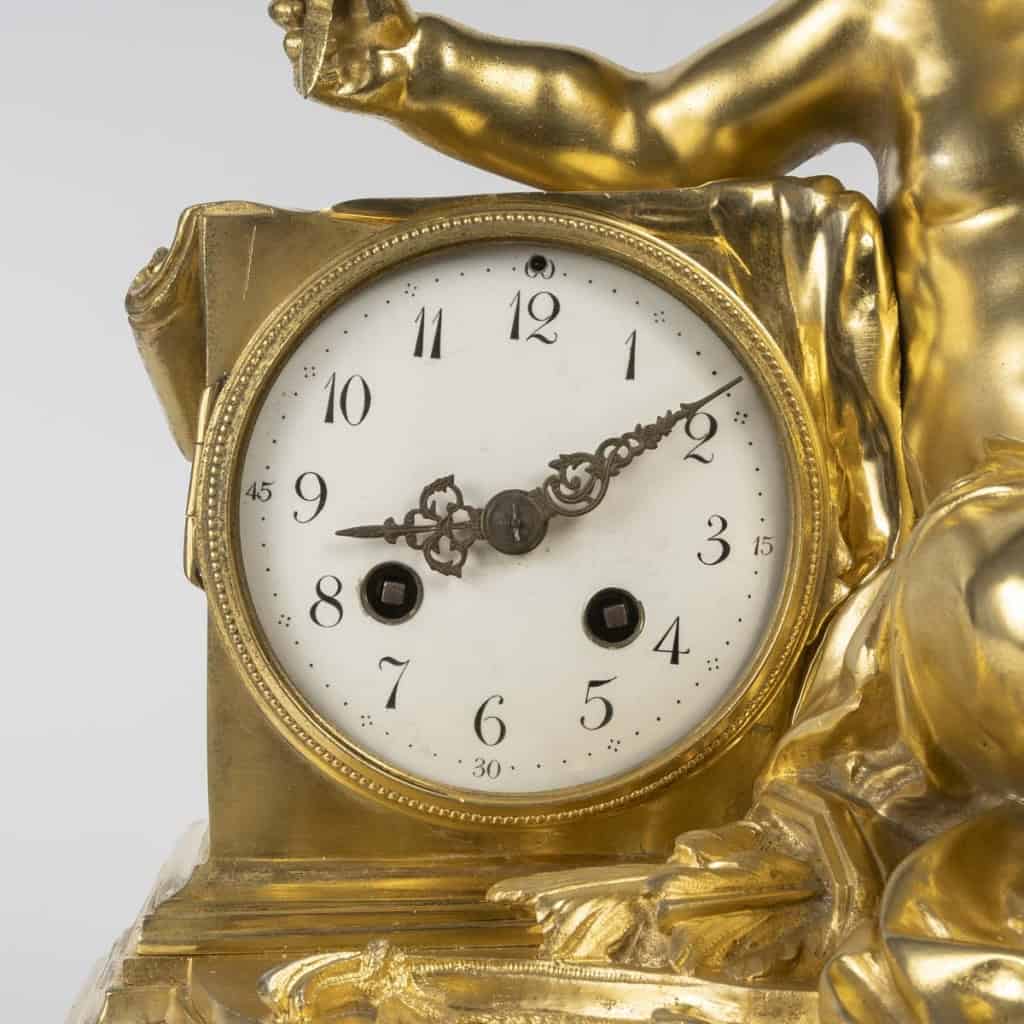 l’Amour Messager- Pendule De Style Louis XVI En Marbre Et Bronze Doré. Modèle De J.-b. Pigalle. | Biron l'Amour Messager- Pendule De Style Louis XVI En Marbre Et Bronze Doré. Modèle De J.-b. Pigalle.