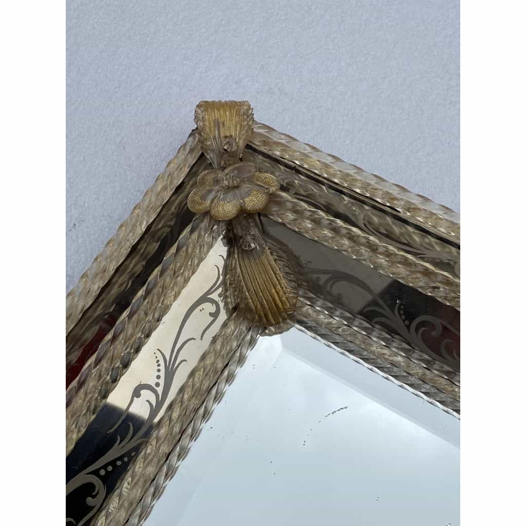 1950/70′ Miroir Murano Style Véronèse Pareclose Rectangulaire avec Réserve Doré A l’ Or | Biron 1950/70′ Miroir Murano Style Véronèse Pareclose Rectangulaire avec Réserve Doré A l’ Or