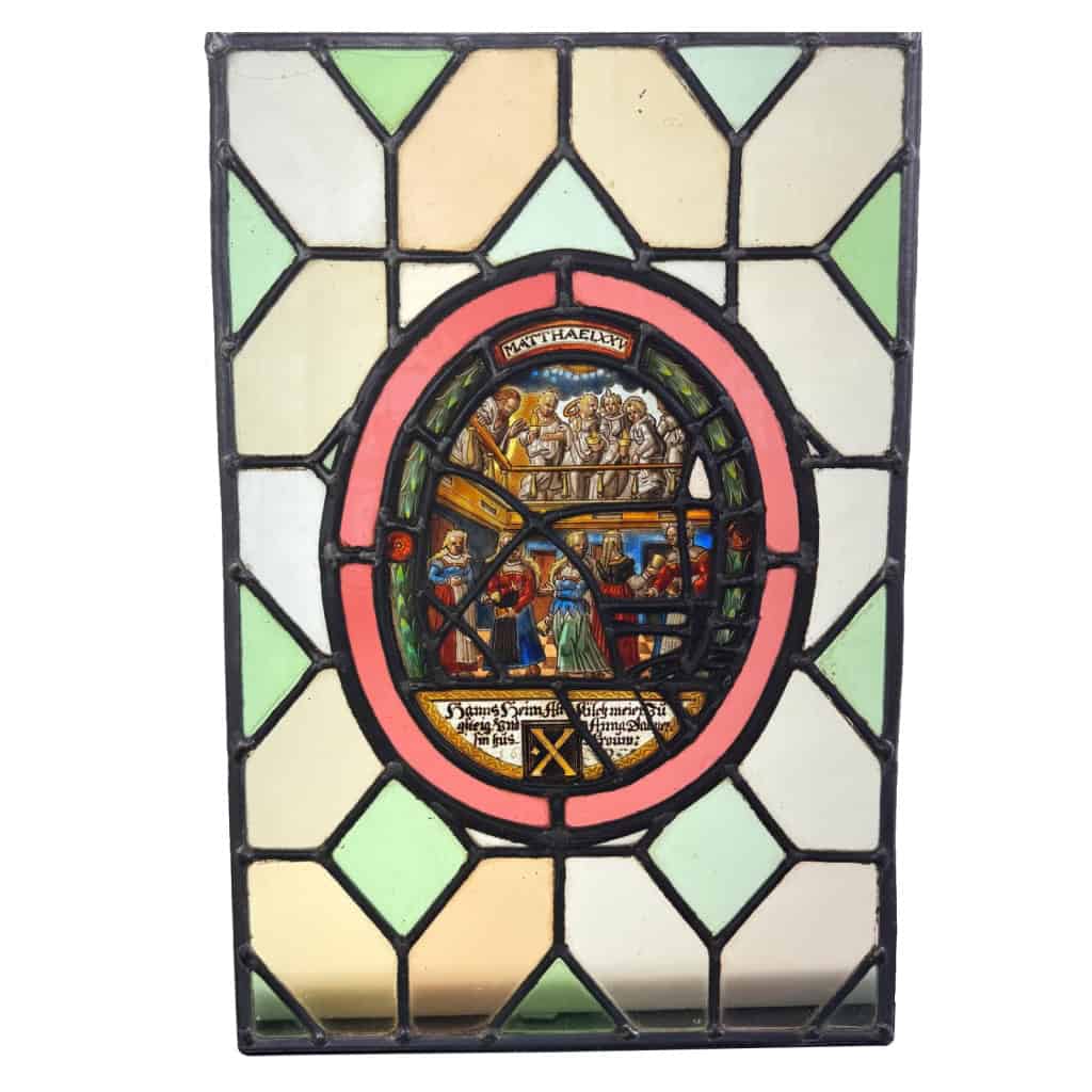Vitrail La parabole des 10 vierges, Mathieu (25) (46 x 31 cm) | Biron ||