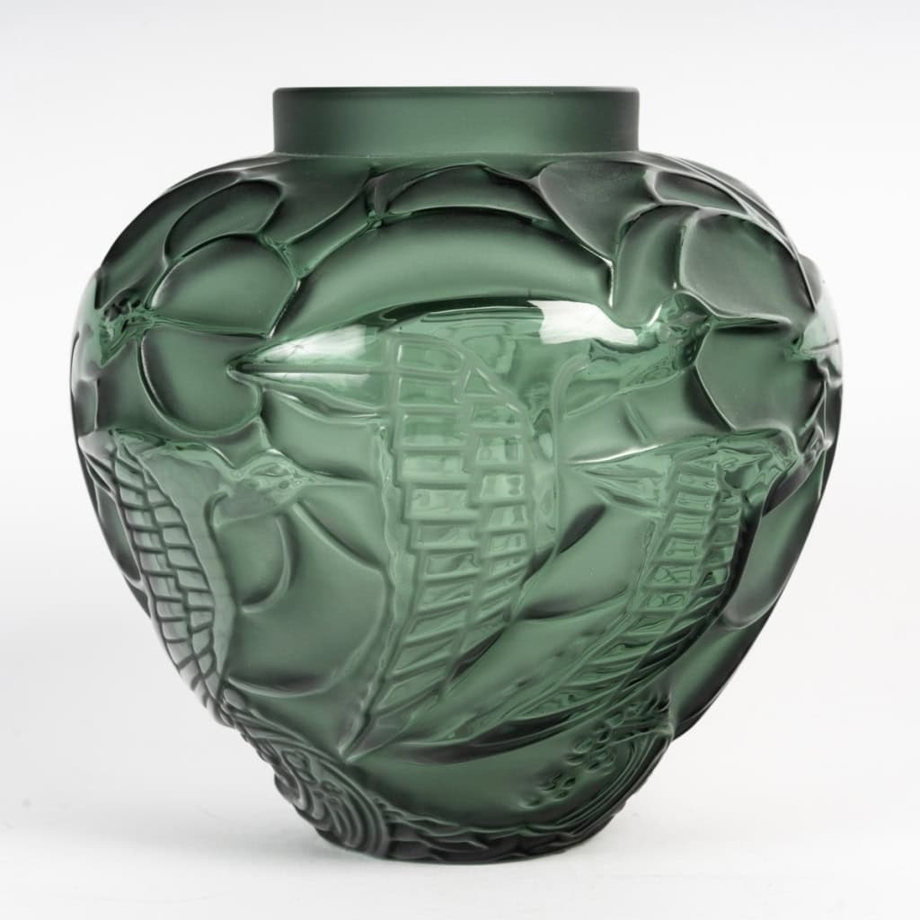 Vase « Courlis » cristal vert de LALIQUE FRANCE | Biron ||||||||||