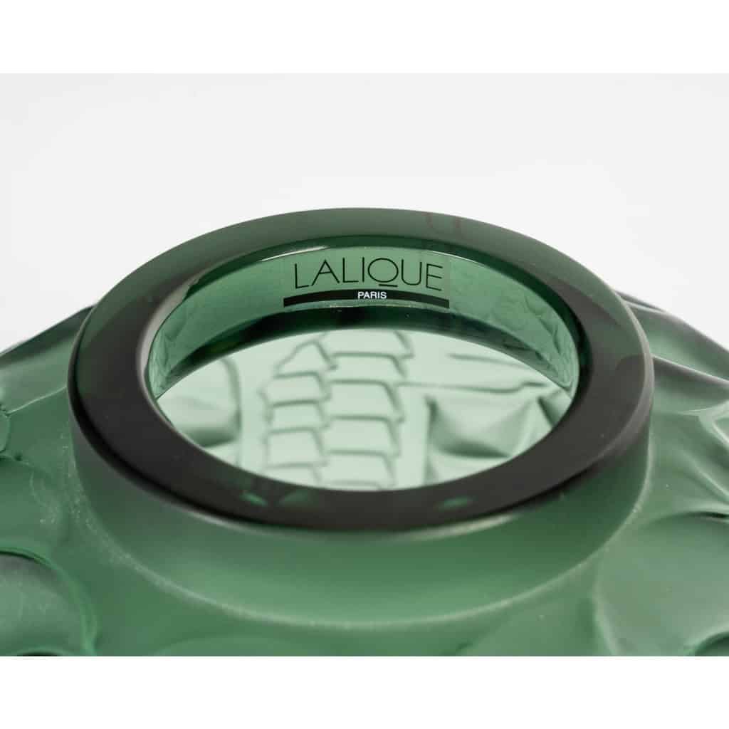 Vase « Courlis » cristal vert de LALIQUE FRANCE | Biron Vase "Courlis" cristal vert de LALIQUE FRANCE