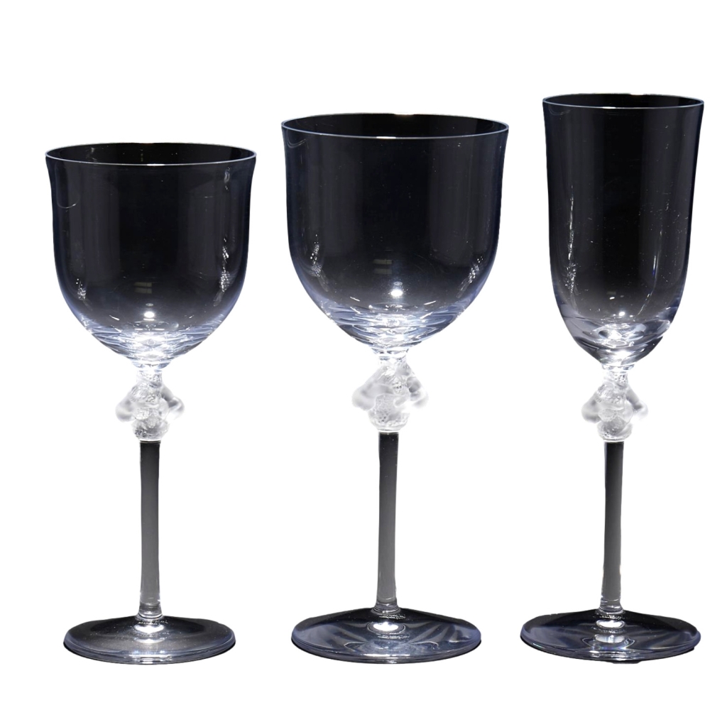 LALIQUE France Cristal ,Service « ROXANNE » 48 pièces 1968 | Biron ||||