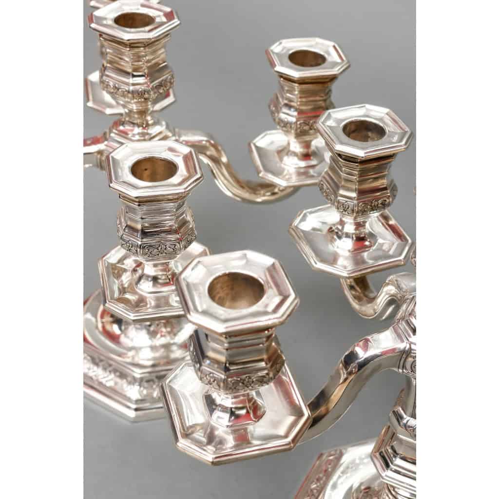 TETARD FRÈRES – PAIRE DE CANDÉLABRES BAS EN ARGENT MASSIF CIRCA 1930 | Biron TETARD FRÈRES - PAIRE DE CANDÉLABRES BAS EN ARGENT MASSIF CIRCA 1930