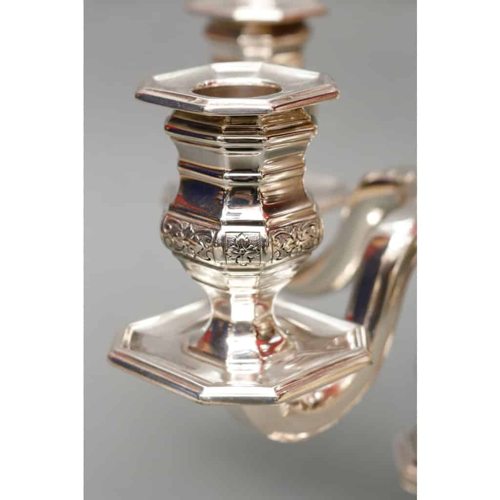 TETARD FRÈRES – PAIRE DE CANDÉLABRES BAS EN ARGENT MASSIF CIRCA 1930 | Biron TETARD FRÈRES - PAIRE DE CANDÉLABRES BAS EN ARGENT MASSIF CIRCA 1930